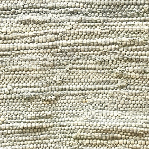 Timbuktu Woven Rug w Raffia Braided Trim 21 x 34 - Picture 2 of 7